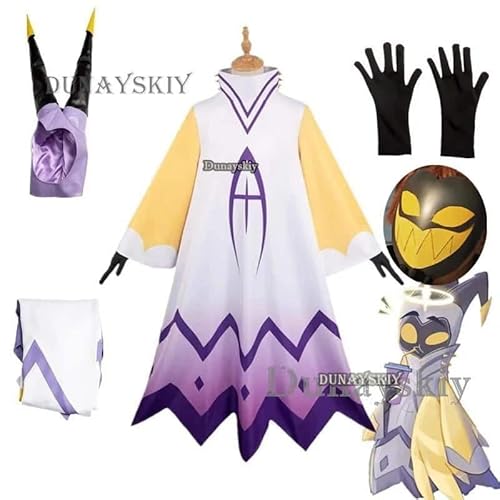 Hazbin Adam Cosplay Anime Hotel Man First Angel Halo Clothes Maske Cosplay Kostüm Suit Cos Adult Herren Kostüm, C1 hat mask, L von CosplayHero