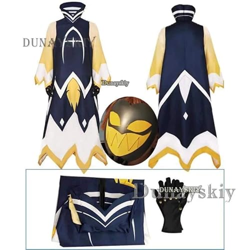 Hazbin Adam Cosplay Anime Hotel Man First Angel Halo Clothes Maske Cosplay Kostüm Suit Cos Adult Herren Kostüm, C2 mask, L von CosplayHero