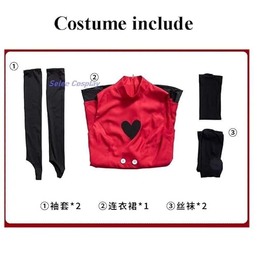 Hazbin Charlie Hotel Morningstar Cosplay Kostüms Wig Perücke Red Kleid Demon Fight State Outfit Anime Charlie Cosplay Clothes, Fight suit, Only one size von CosplayHero