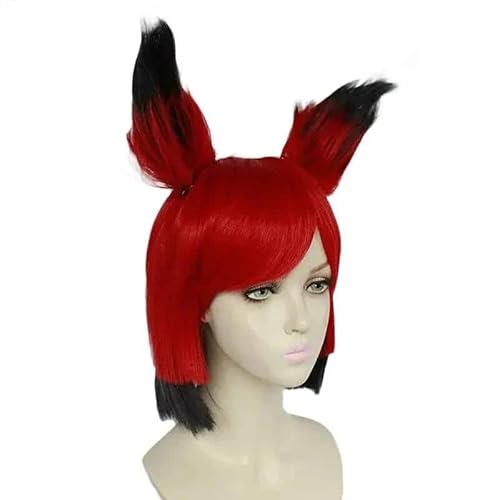 Hazbin Cosplay Hotel Uniform ALASTOR Cosplay Kostüm Adult Herren Uniform Jacket Wig Perücke Kostüms Red Suit Anime Cosplay, L, Wig Only von CosplayHero