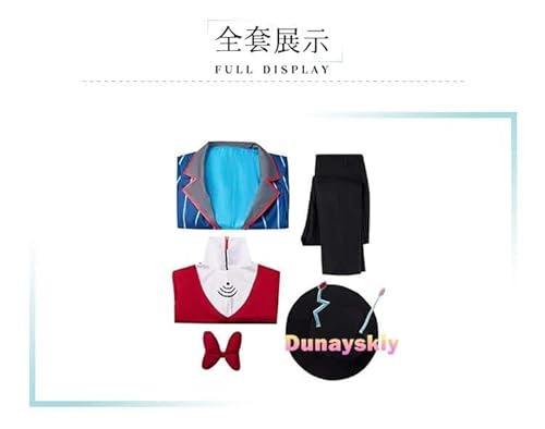 Hazbin Kostüm Cosplay Hotel Vox Cosplay Uniform Suit Outfit Herren Blue Red Suit ing Cosplay, C1, L von CosplayHero