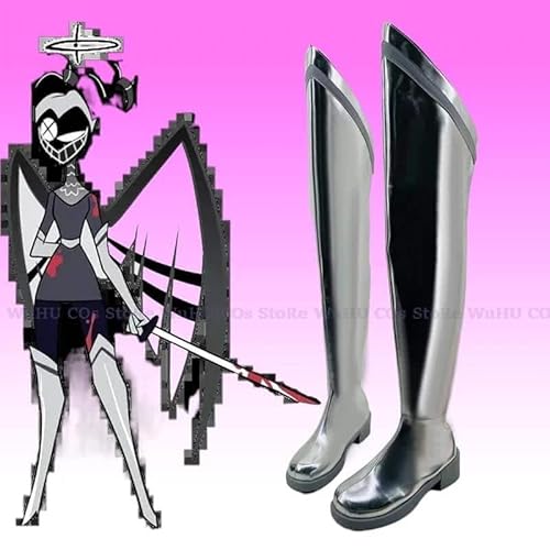 Hazbin Lucifer Cosplay Hotel Vox Cosplay Vox Shoes Vox Blue Black Shoes Damen Herren Leather Boots Black Cosplay, Lute, 38 von CosplayHero