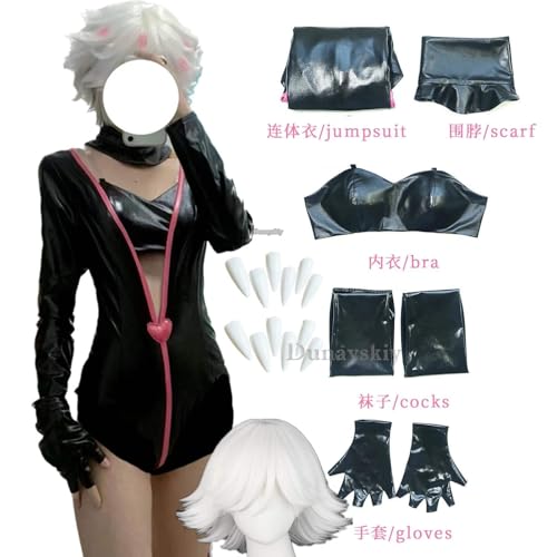 Hazbin cos Hotel Cosplay Angel Dust Cosplay Kostüm Uniform Damen Girls Birthday Kleid Kostüm suit, C3w1 nail, M von CosplayHero