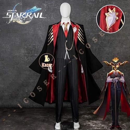 Honkai Star Rail Duke Inferno Ifrit Cosplay Kostüm Suit Uniform Trench Ever-Flame Mansion für Damen Herren, Costume only, L von CosplayHero