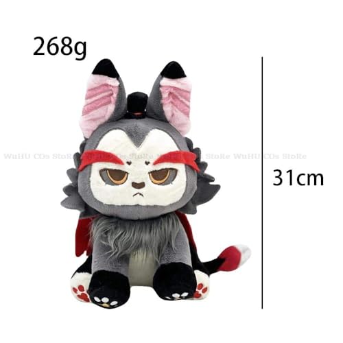 Husk Cosplay Kostüm Uniform Hazbin Cosplay Hotel Husk Cosplay Kostüm Black Outfits with Hat Ears Eyebrows Prop, Doll 31cm, L, Husk von CosplayHero