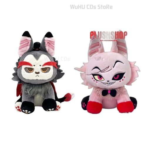 Husk Cosplay Kostüm Uniform Hazbin Cosplay Hotel Husk Cosplay Kostüm Black Outfits with Hat Ears Eyebrows Prop, Two dolls, L, Husk von CosplayHero