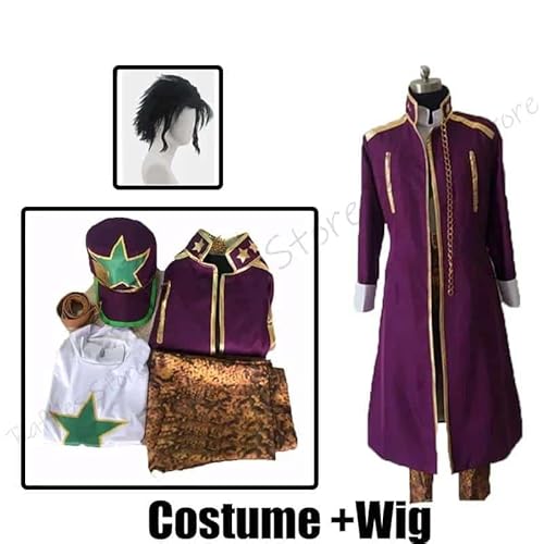 JOJO JoJo's Bizarre Adventure Kujo Jotaro Kostüm Kostüm Wig Hat Jotaro Kujo Uniform Cosplay Clothes Kostüm Kostümplay Unisex, Costume and Wig, Female-XL von CosplayHero