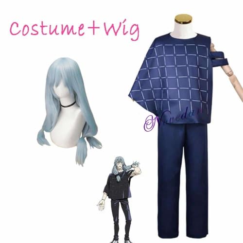 Jujutsu Kaisen Mahito Cosplay Kostüm Anime Wig Shirt Pants Schuhe Suit Halloween Kostüm For Men Female Carnival Party Role Play, Mahito costume wig-b, 40-25cm-jujutsu kais von CosplayHero