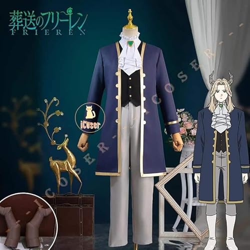 Lugner Cosplay Kostüm Anime Frieren Beyond Journey's End Coat Uniform Headwear Outfit Herren Damen Props, Full set, S von CosplayHero