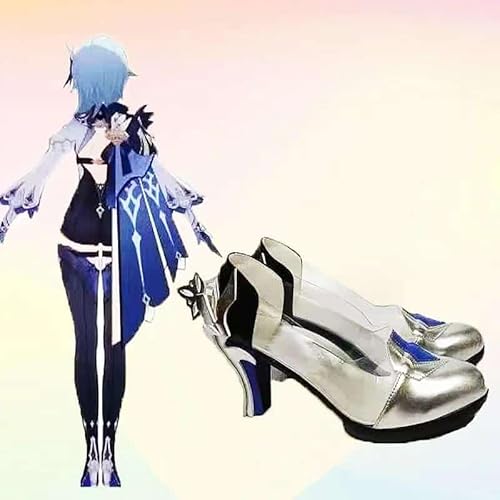 New Game Genshin Impact Eula Cosplay Schuhe Boots Halloween Party Kostüm Accessories Custom Made, Transparent, 40 von CosplayHero