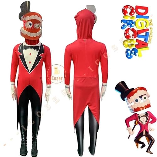 Pomni Cosplay Kostüm The Amazing Digital Circus Cartoon Kostüm Ragatha Jax Caine Cosplay Jumpsuit Kids Children Gift, Caine set, 140 von CosplayHero