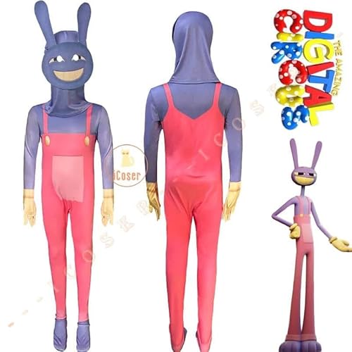 Pomni Cosplay Kostüm The Amazing Digital Circus Cartoon Kostüm Ragatha Jax Caine Cosplay Jumpsuit Kids Children Gift, Jax set, 110 von CosplayHero