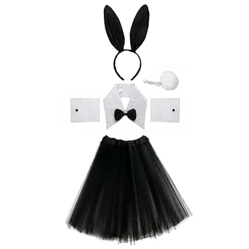 Rabbit Kostüm Easter Bunny Kostüm Set Bunny Cosplay Headband Tail Collar, Set 2 von CosplayHero