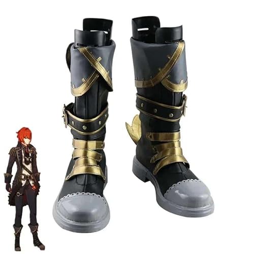 RealCos Game Genshin Impact DILUC Cosplay Schuhe High Heel PU Leather Schuhe Custom Made Halloween Carnival Boots Cosplay Props, Male, 37 von CosplayHero