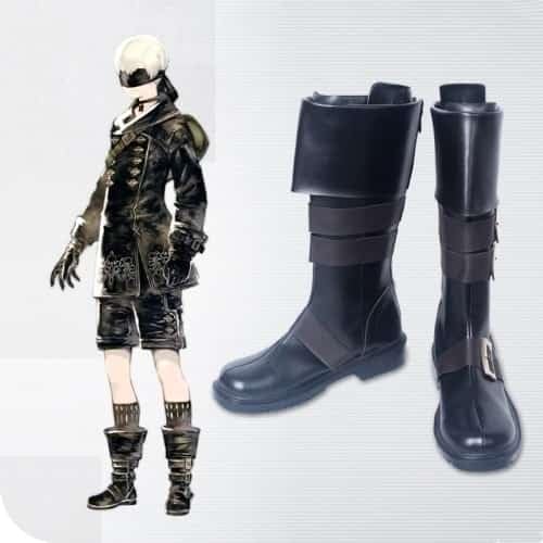 Schwarze Nier Automata Yorha 9S Cosplay Schuhe, 39 von CosplayHero