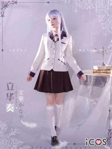 Tachibana Kanade Cosplay Anime Angel Beats! Cosplay Kostüm Wig Tachibana Kanade School Uniform Cosplay Women Cute Kostüm, costume, L von CosplayHero