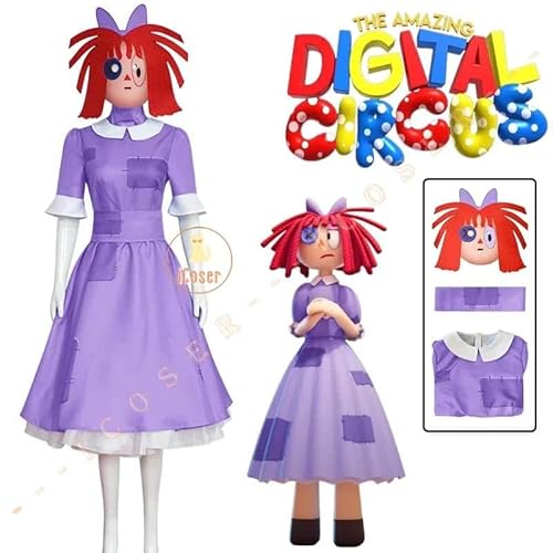 The Amazing Digital Circus Ragatha Cosplay Kostüm Cartoon Uniform Jumpsuit Pomni für Kids Adult Cos, Ragatha costume, Kids 130cm von CosplayHero