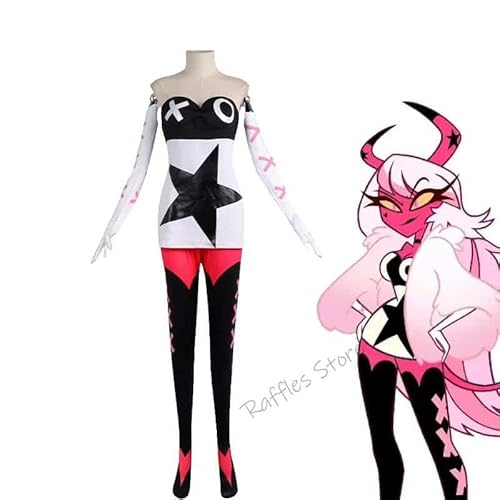 Verosika Mayday Cosplay Kostüm Hazbin Uniform Suit Female Demon Hotel Halloween Carnival Christmas Dress Anime Cosplay Prop, Verosika set, S, Male von CosplayHero