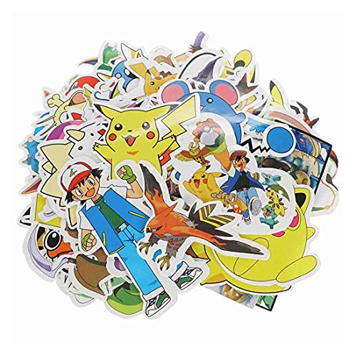 CosplayStudio Hochwertiges Poke Vinyl Sticker Set aus PVC | 60 Stück Aufkleber von CosplayStudio