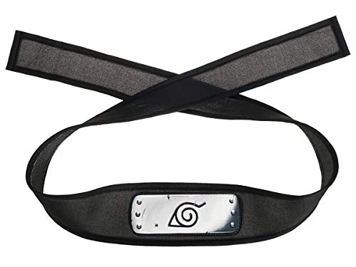 CosplayStudio Naruto Leichter Ninja Stirnschutz | Konoha Stirnband mit Konohagakure Wappen | Stirnplatte aus PU Leder von CosplayStudio