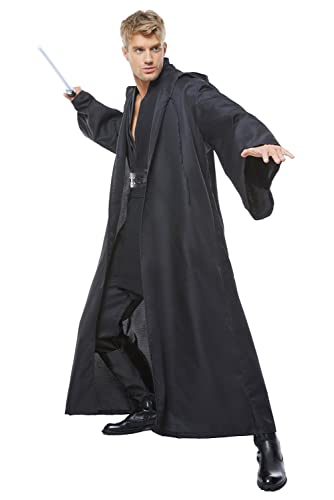 Cosplaysky Unisex - Erwachsene tunika mit kapuze robe outfit für jedi-kostüm groß schwarz (ohne mantel) von Cosplaysky