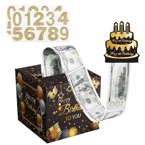 Cosswe Geldgeschenke Geburtstag Überraschungsbox DIY Geldgeschenke Überraschungsbox Happy Birthday Münz-Geschenkbox-Originelle Geburtstag für Junge & Mädchen - Schwarz Gold Cosswe Geldgeschenke Geburtstag Überraschungsbox DIY Geldgeschenke Überraschungsbox Happy Birthday Münz-Geschenkbox-Originelle Geburtstag für Junge & Mädchen - Schwarz Gold von Cosswe