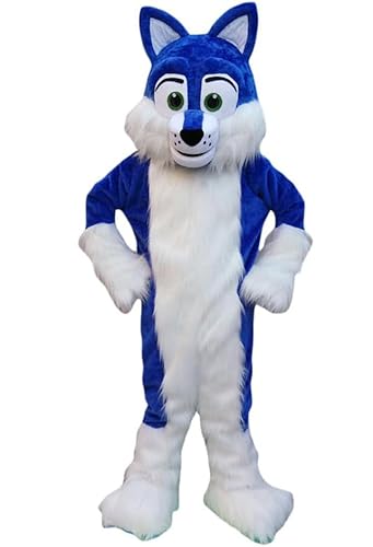 Costume Shine Blauer Wolf-Husky Hund-Maskottchenkostüm für Erwachsene – Anpassbarer, leichter Ganzkörper-Plüschanzug mit Kühlgebläse und Eisweste Costume Shine Blauer Wolf-Husky Hund-Maskottchenkostüm für Erwachsene – Anpassbarer, leichter Ganzkörper-Plüschanzug mit Kühlgebläse und Eisweste von Costume Shine