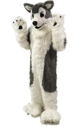Costume Shine Der grauen wolfshund und der hund husky-Maskottchenkostüm für Erwachsene – Anpassbarer, leichter Ganzkörper-Plüschanzug mit Kühlgebläse und Eisweste Costume Shine Der grauen wolfshund und der hund husky-Maskottchenkostüm für Erwachsene – Anpassbarer, leichter Ganzkörper-Plüschanzug mit Kühlgebläse und Eisweste von Costume Shine