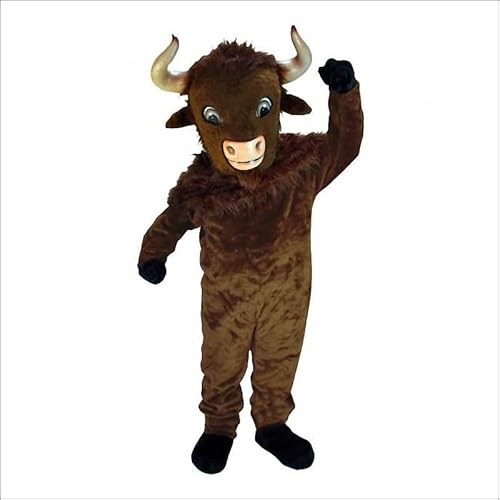 Costume Shine Dunkelbrauner Bison-Maskottchenkostüm für Erwachsene – Anpassbarer, leichter Ganzkörper-Plüschanzug mit Kühlgebläse und Eisweste Costume Shine Dunkelbrauner Bison-Maskottchenkostüm für Erwachsene – Anpassbarer, leichter Ganzkörper-Plüschanzug mit Kühlgebläse und Eisweste von Costume Shine