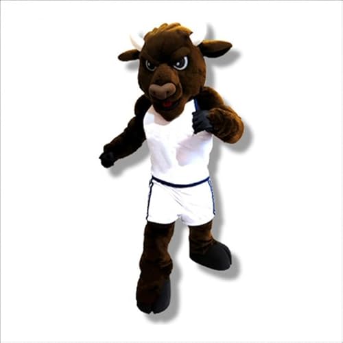 Costume Shine Dunkelbrauner Bisonbock-Maskottchenkostüm für Erwachsene – Anpassbarer, leichter Ganzkörper-Plüschanzug mit Kühlgebläse und Eisweste Costume Shine Dunkelbrauner Bisonbock-Maskottchenkostüm für Erwachsene – Anpassbarer, leichter Ganzkörper-Plüschanzug mit Kühlgebläse und Eisweste von Costume Shine