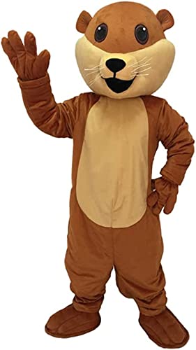 Deluxe Braun Ollie Otter Macscot Kostüm Cosplay Hallowen Dress Up Erwachsenengröße für Männer und Frauen Körpergröße 1,52 m bis 1,82 m von Costume Shine