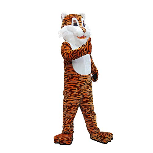 Deluxe Happy Tiger Maskottchen Kostüm für Erwachsene 12-16 Tage Lieferung, Siehe Abbildung, Small: 5'3" to 5'7" von CostumeShine