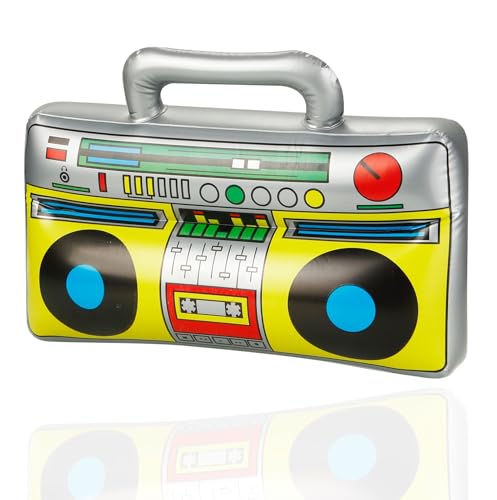 Aufblasbarer Ghettoblaster ca 45 x 42 cm - 80er 90er Fasching & Karneval - Outfit Party Accessoires Kostüm - Bad Taste Assi Retro - Hip Hop Radio Walkman von Costumed