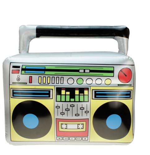 Aufblasbarer Ghettoblaster ca 45 x 42 cm - 80er 90er Fasching & Karneval - Outfit Party Accessoires Kostüm - Bad Taste Assi Retro - Hip Hop Radio Walkman von Costumed