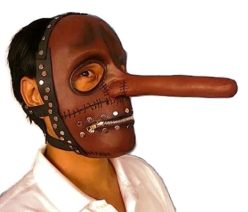 Chris Fehn Latexmaske mit langem Nase, Reißverschluss, für Halloween-Kostüm, Requisite, Weiss/opulenter Garten, Einheitsgr��e von Costumeteers