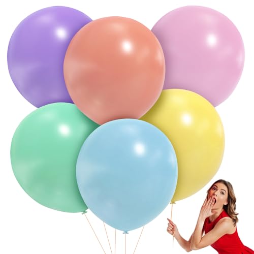 Riesen Luftballons Pastellfarben, 6 Pcs Extra Große, Dicke Ballone Riesige Ballone 36 Zoll Macaron Runde Ballone für Fotoshooting Geburtstag Hochzeitsfeier Festival Karneval Dekorationen von Cosysparks