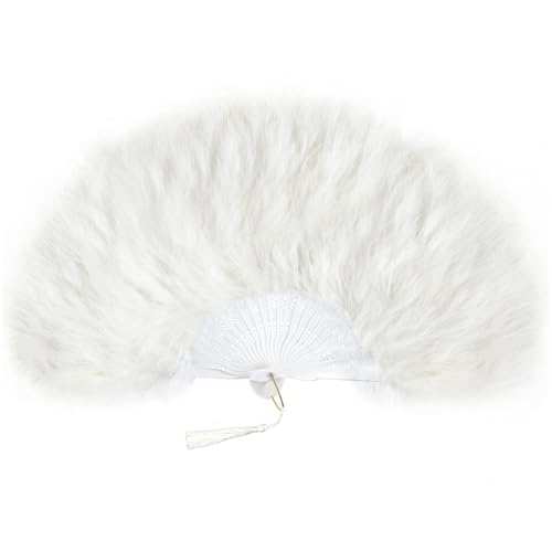 Coucoland Pink Feder Fächer mit Pink Griff Damen 1920s Accessoires Feder Handfächer für Gatsby Cocktail Hochzeit Party Halloween Fasching Karneval Kostüm Zubehör Elfenbein Coucoland Pink Feder Fächer mit Pink Griff Damen 1920s Accessoires Feder Handfächer für Gatsby Cocktail Hochzeit Party Halloween Fasching Karneval Kostüm Zubehör Elfenbein von Coucoland