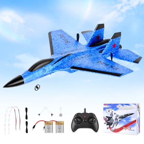 Couleeur RC Flugzeug, 2.4GHz Ferngesteuertes Flugzeug, 2 Startmodi & USB-Aufladung Flugzeugmodell mit 3-Achsen-Gyro-Flugsystem, LED-Nachtlicht und 2 Ersatzpropellern für Kinder Couleeur RC Flugzeug, 2.4GHz Ferngesteuertes Flugzeug, 2 Startmodi & USB-Aufladung Flugzeugmodell mit 3-Achsen-Gyro-Flugsystem, LED-Nachtlicht und 2 Ersatzpropellern für Kinder von Couleeur