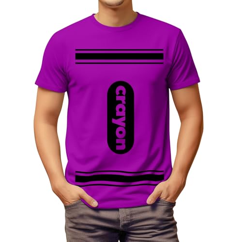 Coume Halloween-Kostüm, Kreide, T-Shirt, Buntstift, Grafik-Shirt, Erwachsenenkostüm für Gruppen-Teampaare, Halloween-Parade-Party, Violett, Medium Coume Halloween-Kostüm, Kreide, T-Shirt, Buntstift, Grafik-Shirt, Erwachsenenkostüm für Gruppen-Teampaare, Halloween-Parade-Party, Violett, Medium von Coume