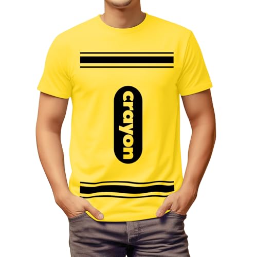 Coume Halloween-Kostüm, Kreide, T-Shirt, Buntstift, Grafik-Shirt, Erwachsenenkostüm für Gruppen-Teampaare, Halloween-Parade-Party, gelb, Medium Coume Halloween-Kostüm, Kreide, T-Shirt, Buntstift, Grafik-Shirt, Erwachsenenkostüm für Gruppen-Teampaare, Halloween-Parade-Party, gelb, Medium von Coume