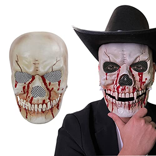 Counius Halloween maske,skelett maske mit beweglichem kiefer horror gruselige mask totenkopf für karneval halloween cosplays party von Counius