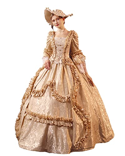 18th Century Women's Rococo Ball Gown Print Long Gothic Victorian Dress Masquerade Theme Dresses(XS,Rococo-2) von CountryWomen