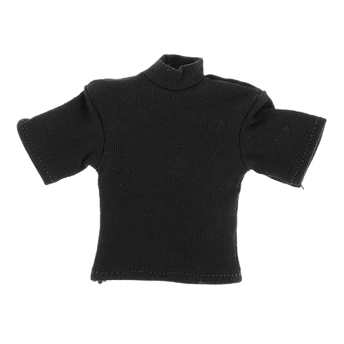 Courtieyeardceastea Fashion 1:12 T-Shirt Mini Kleidung für 15,2 cm männliche Actionfiguren Puppenmodell schwarz von Courtieyeardceastea