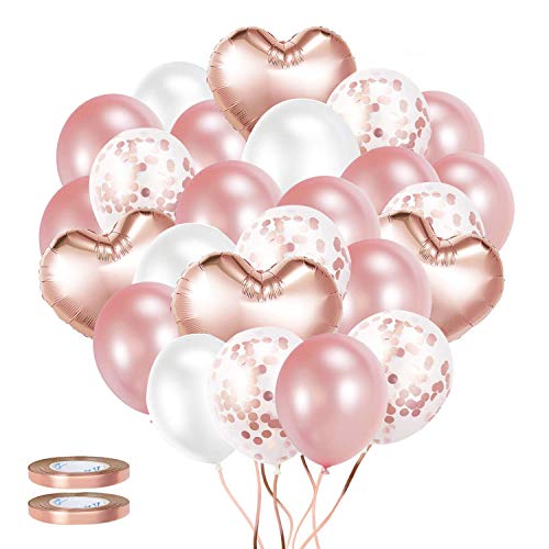 CozofLuv 52 Stück Rosegold Luftballon Set für Geburtstag, Hochzeit, Babyparty, Dekoration, Geschäftstätigkeit, Ballon Geburtstag, Hochzeit Luftballon von CozofLuv