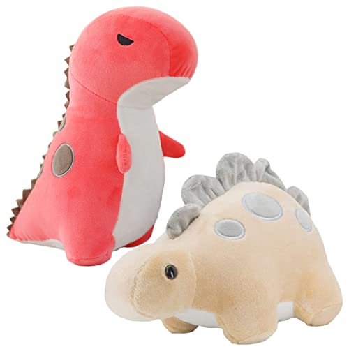 Cpoeof 2pcs Plüschtier Dinosaurier Stofftier Kawaii Dinosaurier Plüsch, Dino Kuscheltier Plüsch Spielzeug, Schmusetier Geschenk Gefüllt für Kinder (T-REX+ Sabretooth, 30cm/11.81inch) von Cpoeof