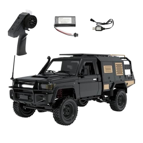 Cpolebev 2,4G Full Scale Pickup Short Truck 4WD Kletterauto RC Auto Ferngesteuertes Spielzeug für MN Model MN82S 1:12 Schwarz von Cpolebev