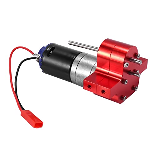 Cpolebev Metall 370 Motor Getriebe Getriebe Box für C14 C24 B24 B36 MN D90 D99 MN99S RC Auto Upgrade Teile,Rot von Cpolebev