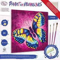 Craft Buddy PBN3030C - Paint by Numbers, Change, Schmetterling, 30x30 cm von Craft Buddy Ltd.