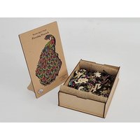 Craft Buddy PUZZWD-02 - Wooden Jigsaw Puzzle, Preening Peacock, Pfau, Holzpuzzle, A3 von Craft Buddy Ltd.