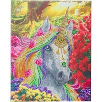 Crystal Art Leinwand Einhornwald 40x50 cm von Craft Buddy Ltd.